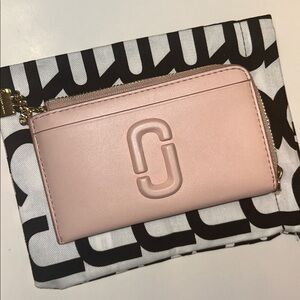 Marc Jacobs Blush Pink Card Holder with Gold Chain